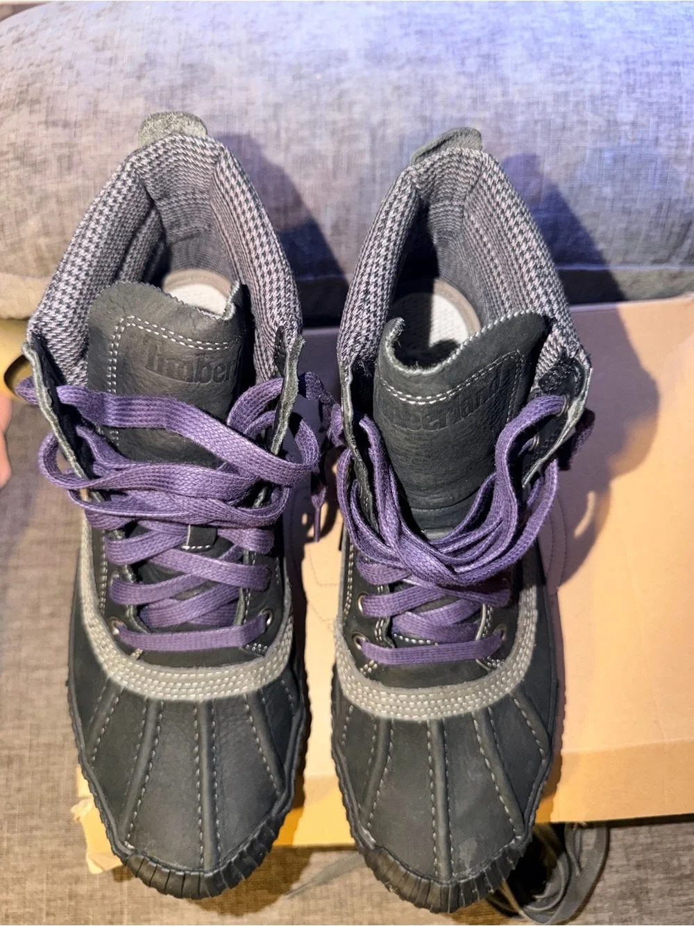 Timberland TBL 73 Hookset High Top Shoes Gray Purple Men’s Size 8.5